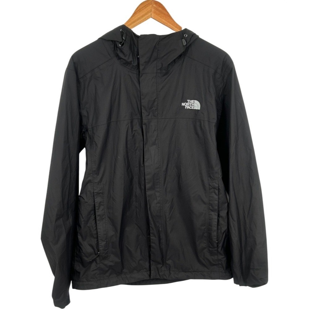 The North Face Mens Venture 2 Rain Jacket Black Waterproof Hooded Medium